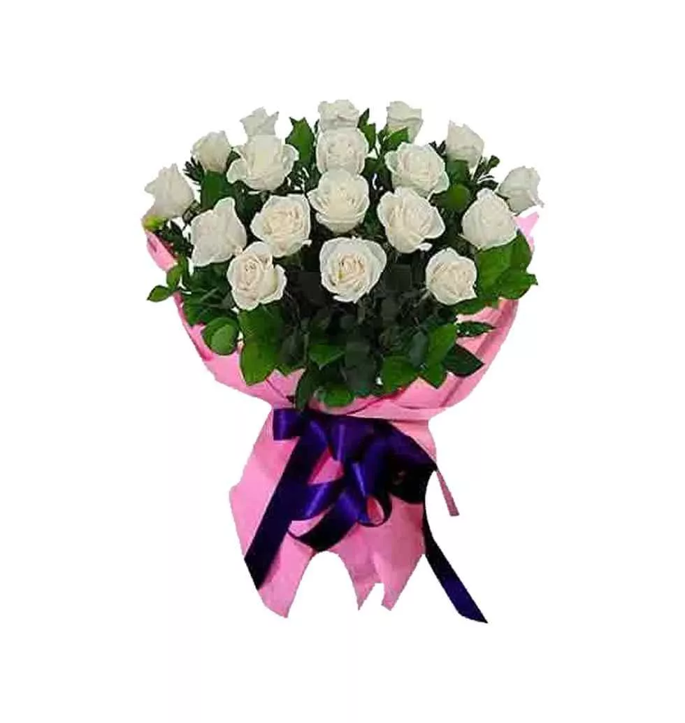 Elegant White Rose Bouquet